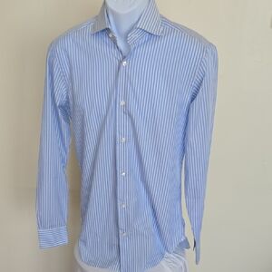Barba Light Blue Striped Dress Shirt